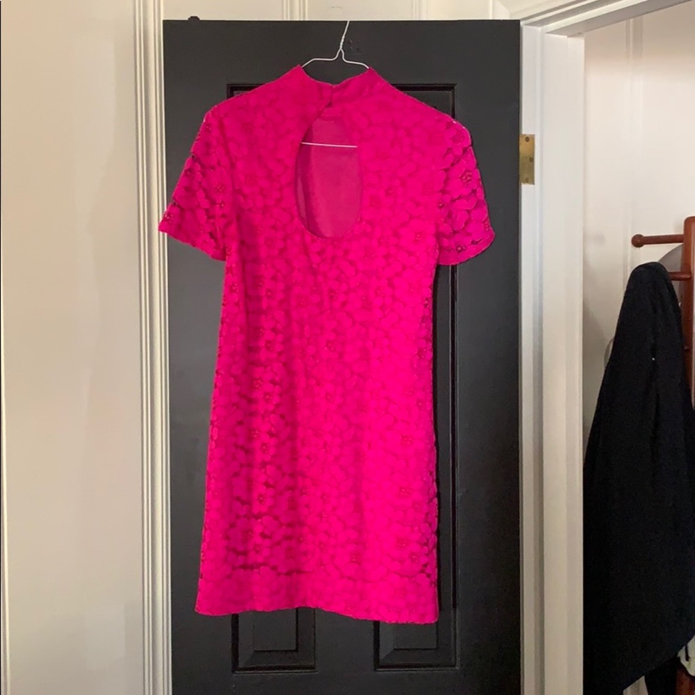 Trina Turk lace keyhole back dress